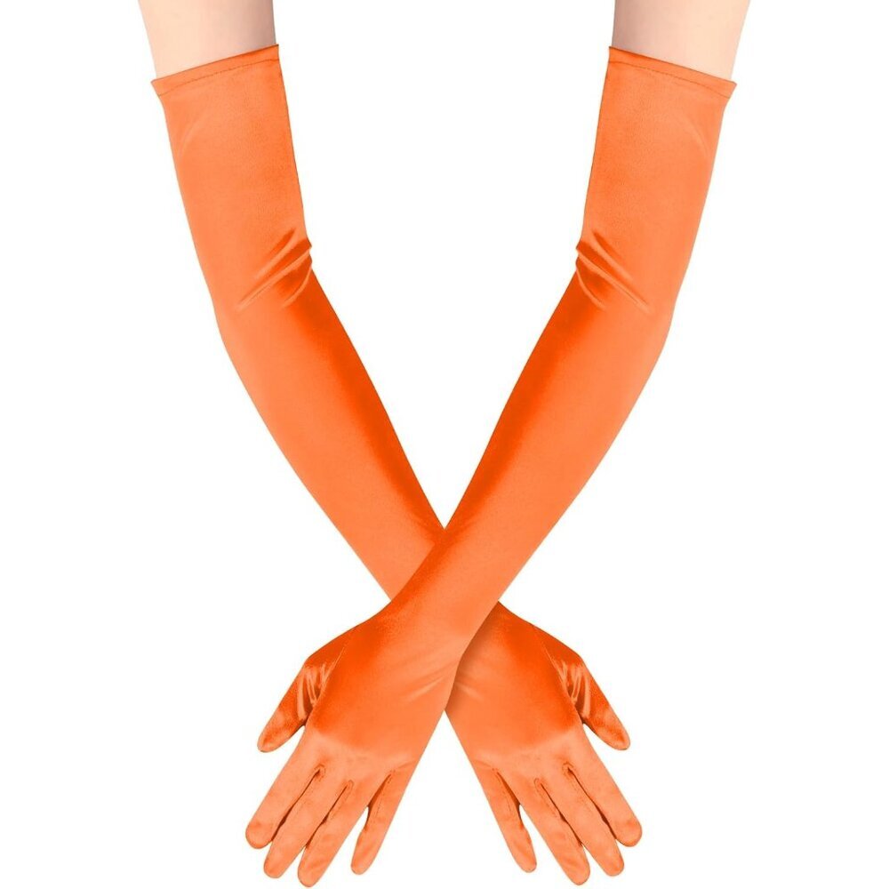 Long Opera Party Gloves for Women 1920s 20s Satin Gloves Costumes Elbow Length B